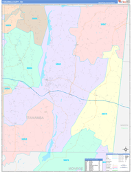 Itawamba County, MS Wall Map Color Cast Style 2024