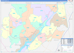 Jackson County, AL Wall Map Color Cast Style 2024