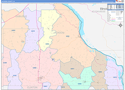Jackson County, IA Wall Map Color Cast Style 2026