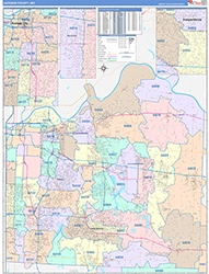 Jackson County, MO Wall Map Color Cast Style 2026
