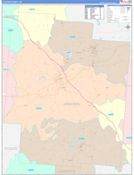 Jackson County, OH Wall Map Color Cast Style 2024