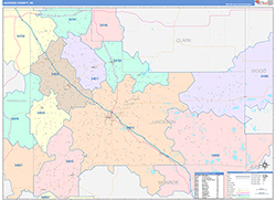 Jackson County, WI Wall Map Color Cast Style 2026