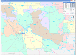 Jefferson County, AR Wall Map Color Cast Style 2024