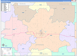 Jefferson County, IA Wall Map Color Cast Style 2026