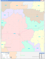 Jefferson County, NE Wall Map Color Cast Style 2023