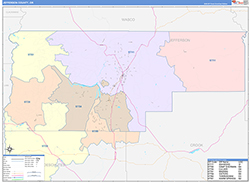 Jefferson County, OR Wall Map Color Cast Style 2026