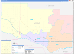 Jerome County, ID Wall Map Color Cast Style 2024