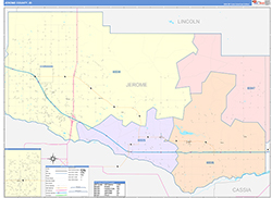 Jerome County, ID Wall Map Color Cast Style 2026