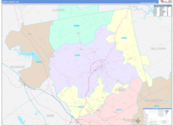 Jones County, GA Wall Map Color Cast Style 2024