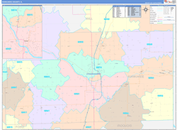 Kankakee County, IL Wall Map Color Cast Style 2024