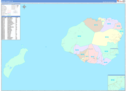 Kauai Color Cast<br>Wall Map