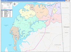 Kent County, MD Wall Map Color Cast Style 2026