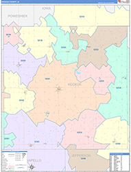 Keokuk County, IA Wall Map Color Cast Style 2026