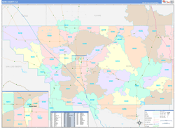 Kern County, CA Wall Map Color Cast Style 2024