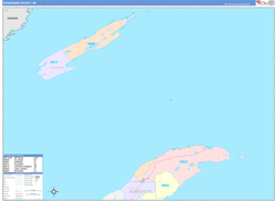 Keweenaw County, MI Wall Map Color Cast Style 2024