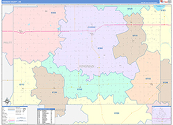 Kingman County, KS Wall Map Color Cast Style 2026