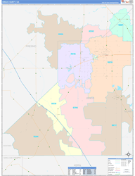 Kings County, CA Wall Map Color Cast Style 2024
