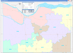 Knox County, NE Wall Map Color Cast Style 2023