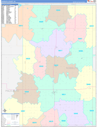 Kossuth County, IA Wall Map Color Cast Style 2024
