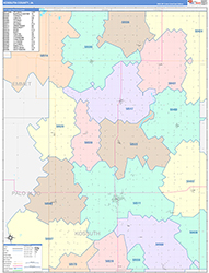 Kossuth County, IA Wall Map Color Cast Style 2026