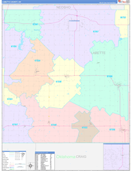 Labette County, KS Wall Map Color Cast Style 2024