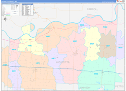 Lafayette County, MO Wall Map Color Cast Style 2024