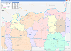 Lafayette County, MO Wall Map Color Cast Style 2026