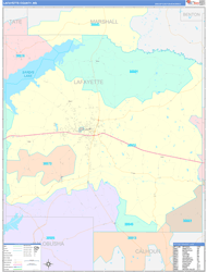 Lafayette County, MS Wall Map Color Cast Style 2024