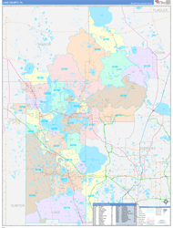Lake County, FL Wall Map Color Cast Style 2023
