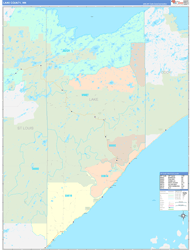 Lake County, MN Wall Map Color Cast Style 2024