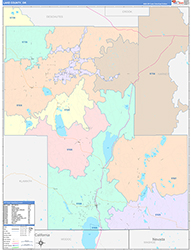 Lake County, OR Wall Map Color Cast Style 2026