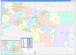 Lane County, OR Wall Map Color Cast Style 2024
