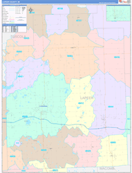 Lapeer County, MI Wall Map Color Cast Style 2024