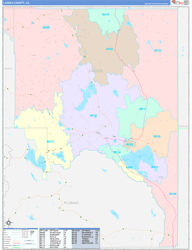 Lassen County, CA Wall Map Color Cast Style 2024