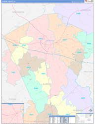 Laurens County, GA Wall Map Color Cast Style 2024
