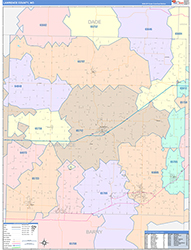 Lawrence County, MO Wall Map Color Cast Style 2026