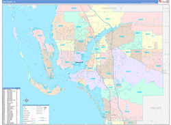 Lee County, FL Wall Map Color Cast Style 2023