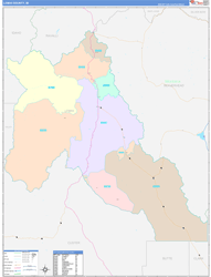Lemhi County, ID Wall Map Color Cast Style 2024