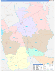 Leon County, TX Wall Map Color Cast Style 2024