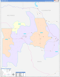 Lewis County, ID Wall Map Color Cast Style 2024