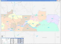 Lewis County, WA Wall Map Color Cast Style 2024