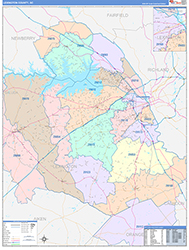 Lexington County, SC Wall Map Color Cast Style 2026
