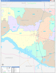 Limestone County, AL Wall Map Color Cast Style 2024