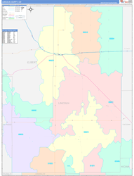 Lincoln County, CO Wall Map Color Cast Style 2024