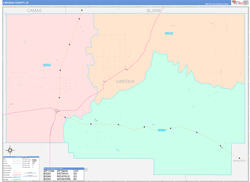 Lincoln County, ID Wall Map Color Cast Style 2024