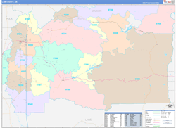 Linn County, OR Wall Map Color Cast Style 2024
