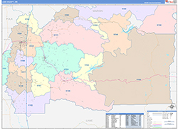 Linn County, OR Wall Map Color Cast Style 2026