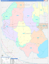 LivingstonParish (County), LA Wall Map Color Cast Style 2024