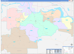 Logan County, AR Wall Map Color Cast Style 2024
