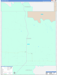 Logan County, NE Wall Map Color Cast Style 2024